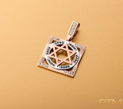 Золотой кулон с камнями "Печать стражи"
