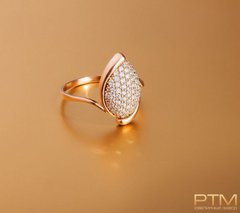 Золотой гарнитур серьги-кольцо "Ледяное зеркало"