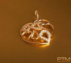 Золотой кулон с камнями "Память сердца"