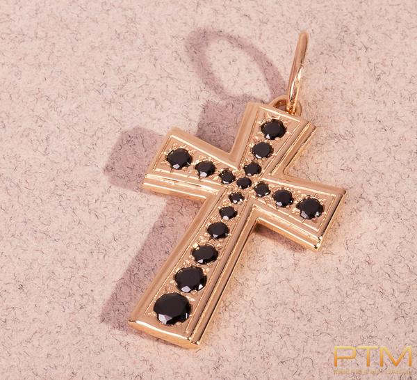Крестик с камнями кр50042