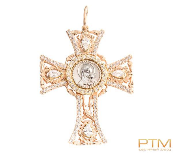 Крестик с камнями Кр41610